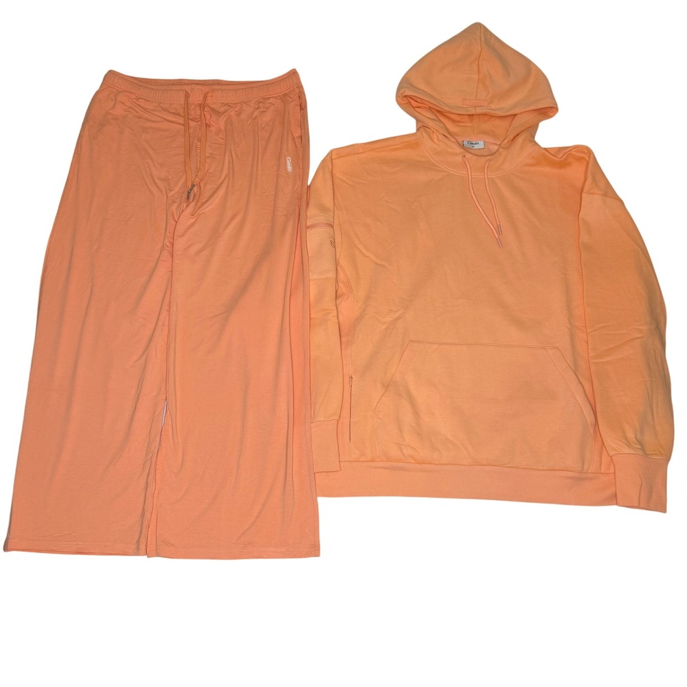 NWT Comfrt Halo APM Hoodie Cloud Lounge Pants Set 2X Coral Peach NEW